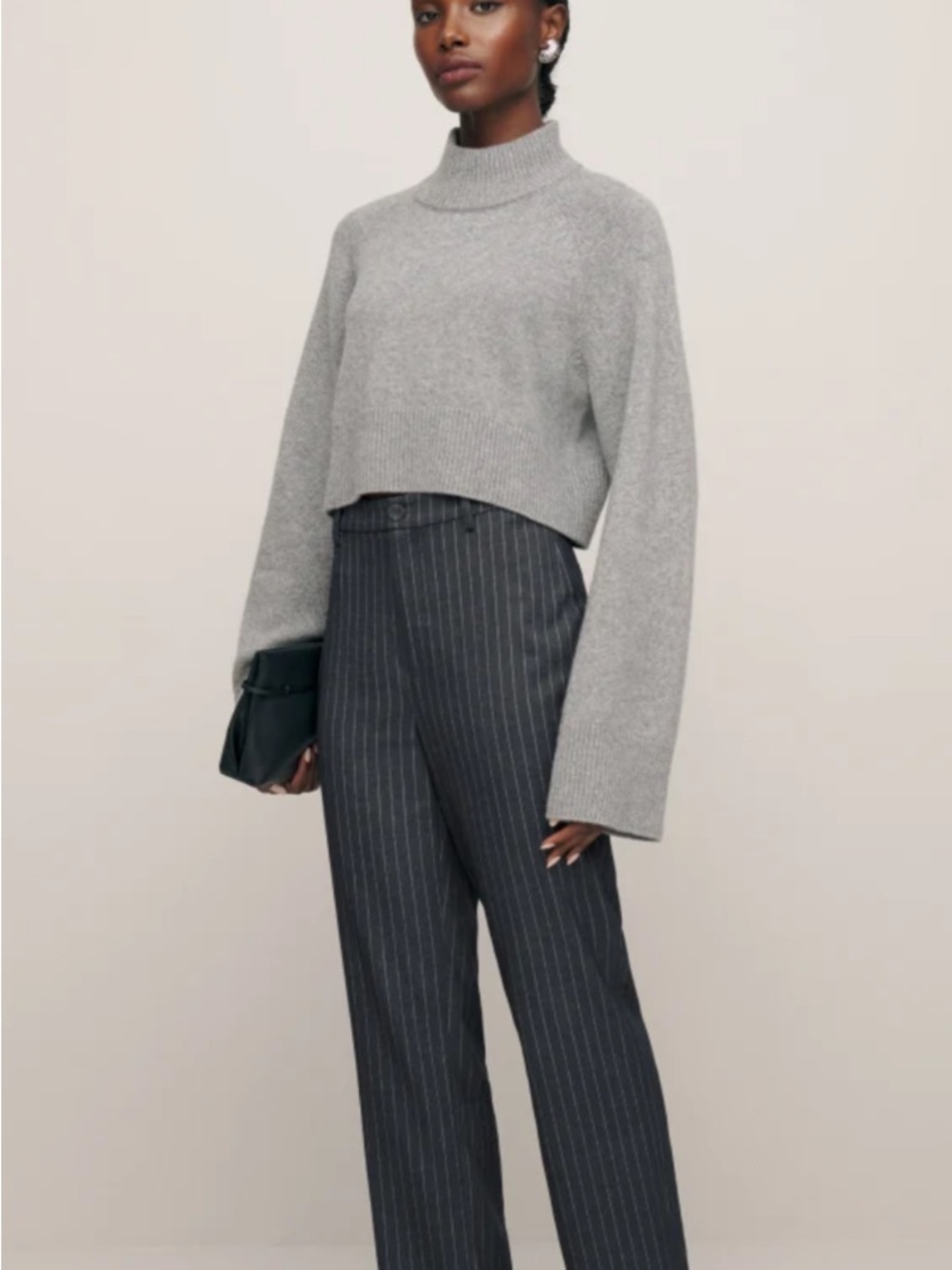 NWOT! Reformation Petites Freddie pant Pinstripe CharcoalGray/size 0 gorgeous!
